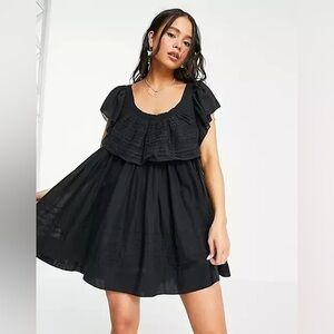 Free People Black Hailey Mini Casual Dress